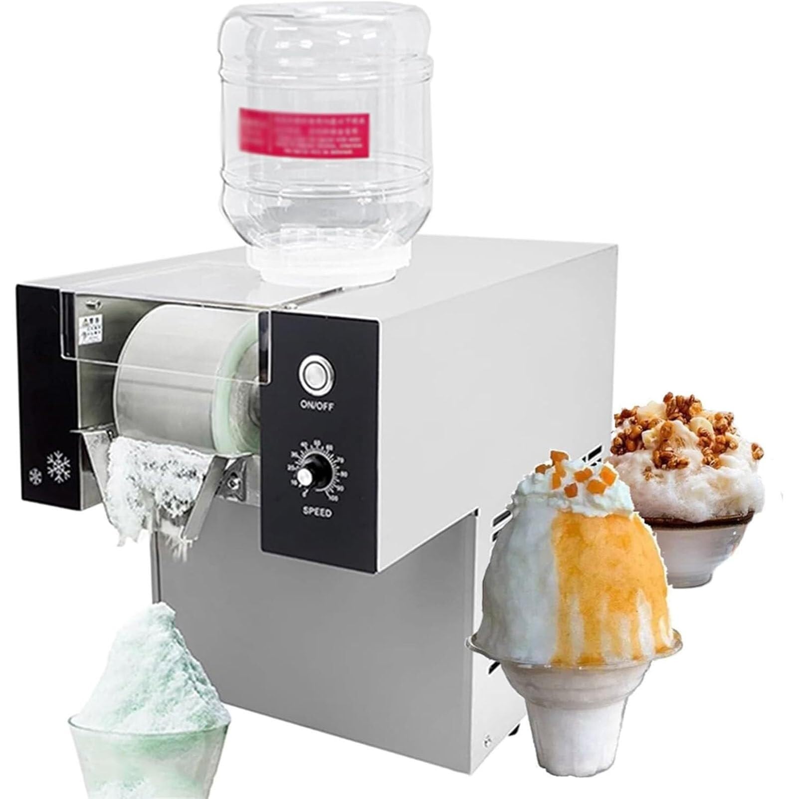 Genérico Máquina eléctrica para Hacer Hielo raspado y granizados, Batidos y postres Helados: Ideal para Uso doméstico, Fiestas y diversión veraniega (120 kg).
