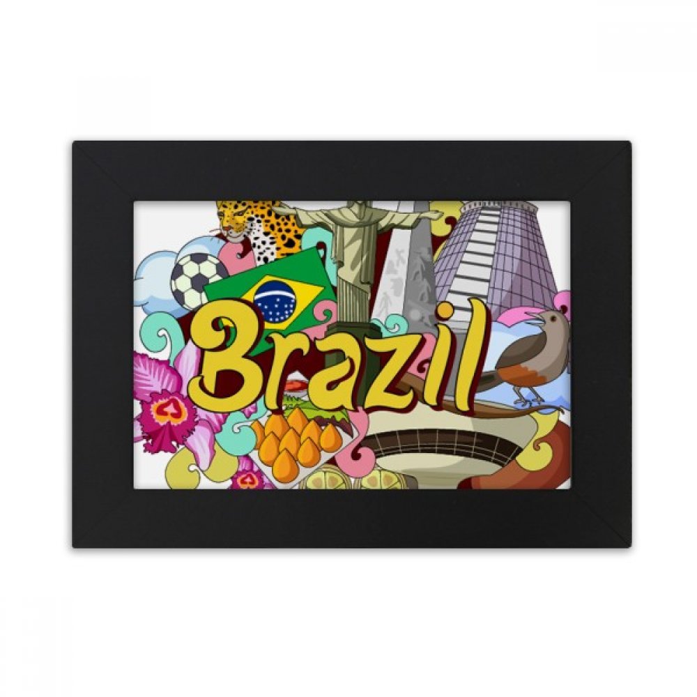 Cadre photo noir graffiti Brésil 10x15 cm de bureau décoratif