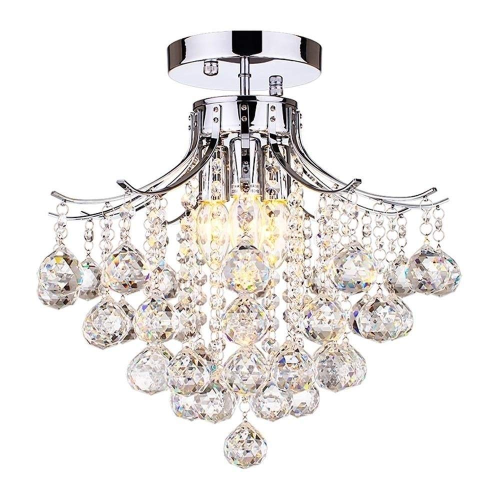 Radciy K9 Crystal Ceiling Lighting European Exquisite Ceiling Light, For Simple Modern Metal Chandelier For Bedroom Hall Aisle Corridor Room Household E14 Edison