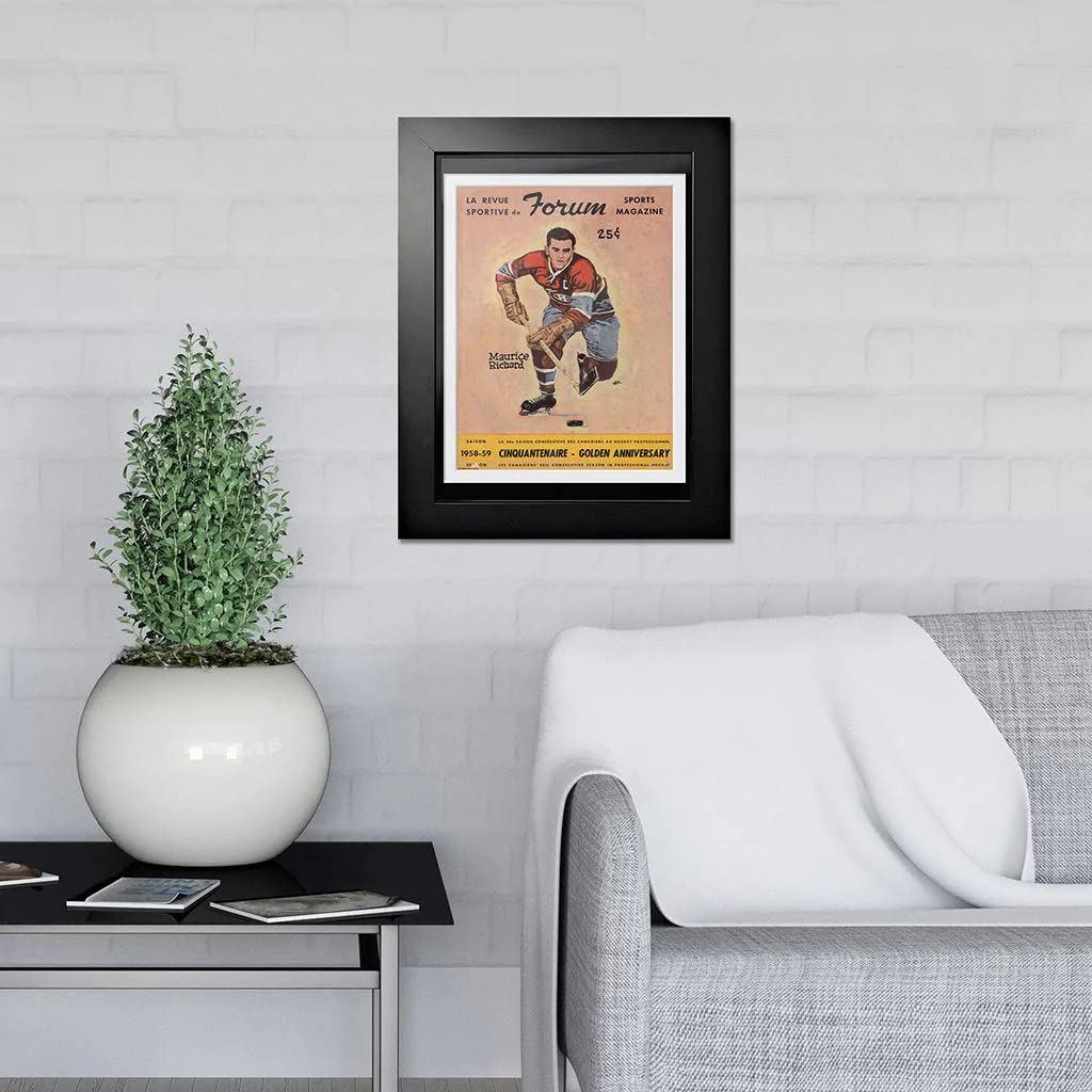 Sports Decor Mustang Products NHLA-PF1216-MON-PC-09MR Montreal Canadiens Program Cover - Maurice Rocket Richard at The Forum