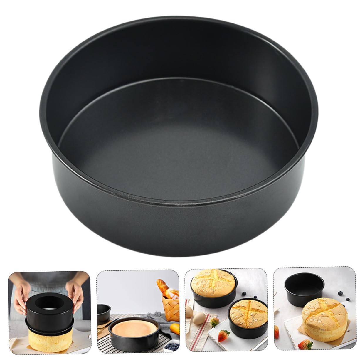 3 Stück Teiliges Springform Kohlenstoffstahl mit Abnehmbarem Boden Antihaftbeschichtete Backform für Gesunde Kalorienarme Kuchen Leicht zu Reinigen und Einfach zu Lösen