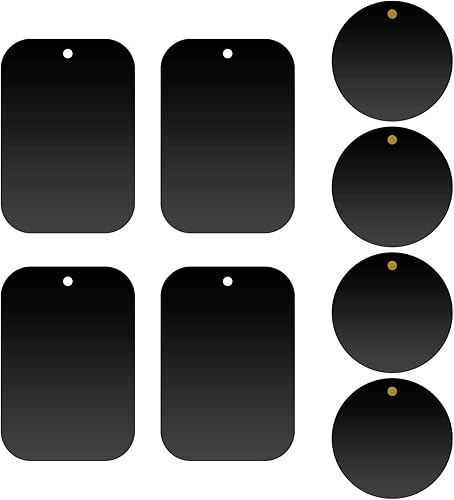 Cellet Paquete de 8 discos magnéticos de repuesto de placa de metal con adhesivo adhesivo fuerte 3M para portavasos magnético sin cuna, tablero,