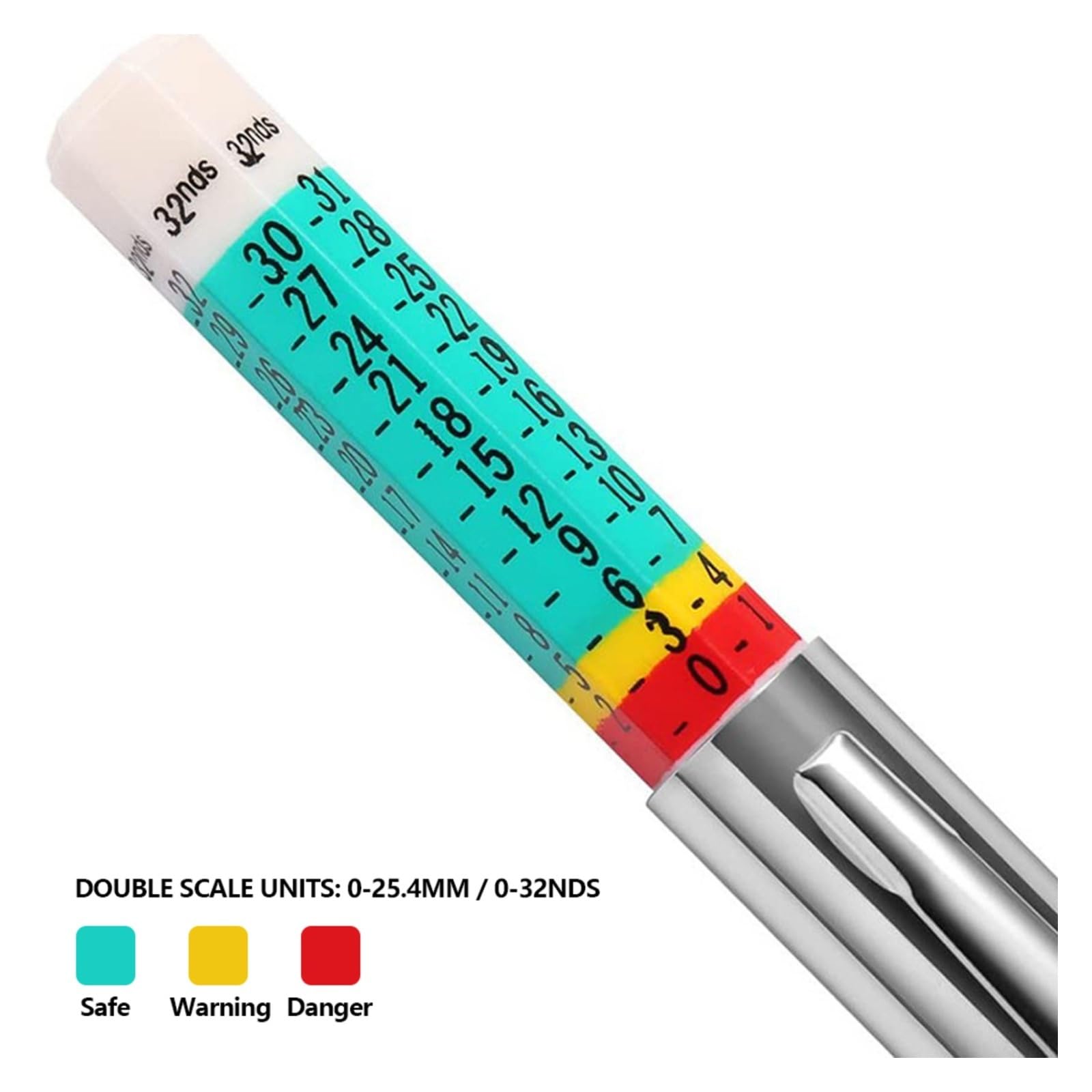 Medidor de profundidad Medidor de profundidad neumático coche, herramienta detección patrón espesor Digital, regla, pluma medidora, marca banda rodadura automática 25MM, 50 Uds,para coches(01)