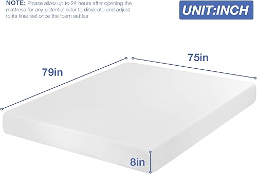 Miniatura 7 de 8 in Gel Memory Foam Mattress King Size for Cool Sleep & Pressure Relief, Medium Firm Mattresses CertiPUR-US Certified -Bed-in-a-Box,King