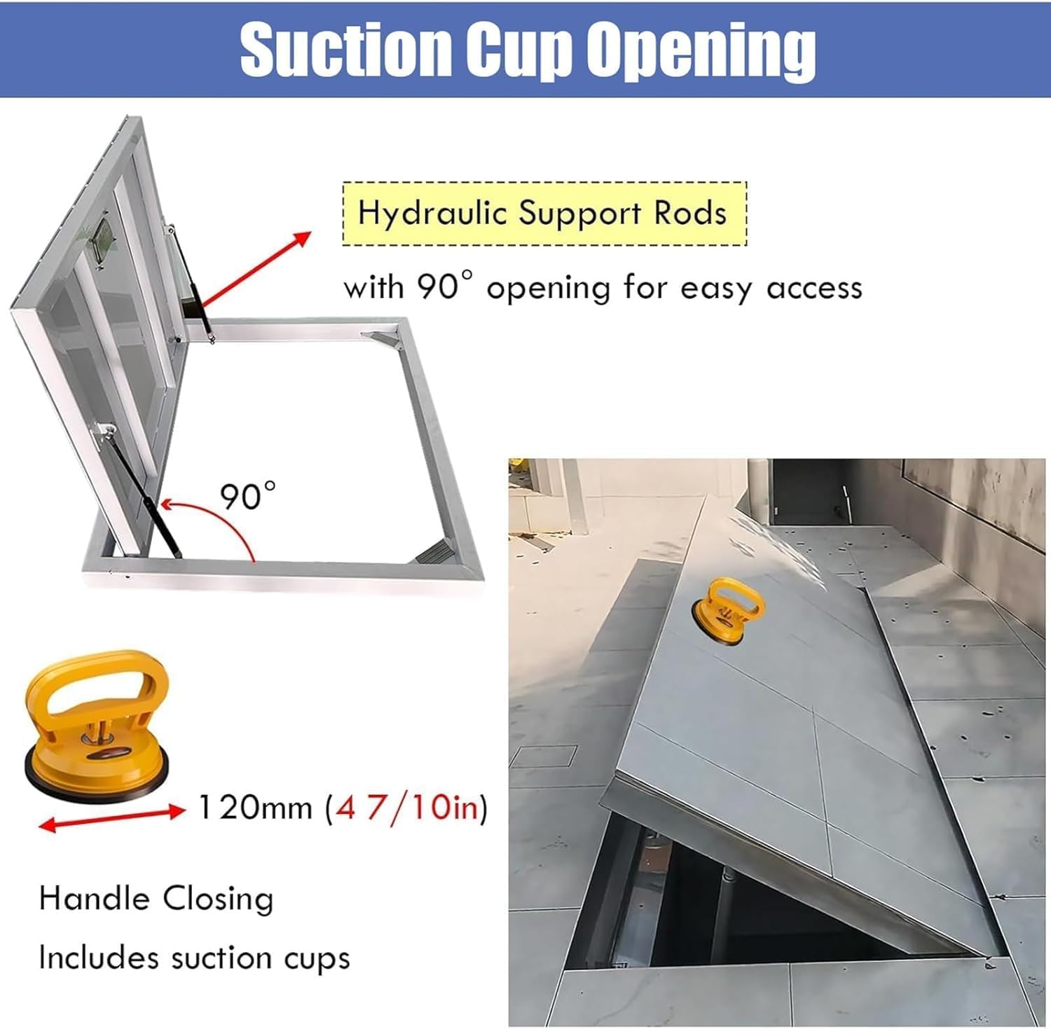 20" 22" 24" 26" 28" 30" Recessed Basement Door, Camouflaged Invisible Floor Hatch, Seamless Cellar Door & Crawl Space Access Panel for Home Interior Renovation (46x30 in)