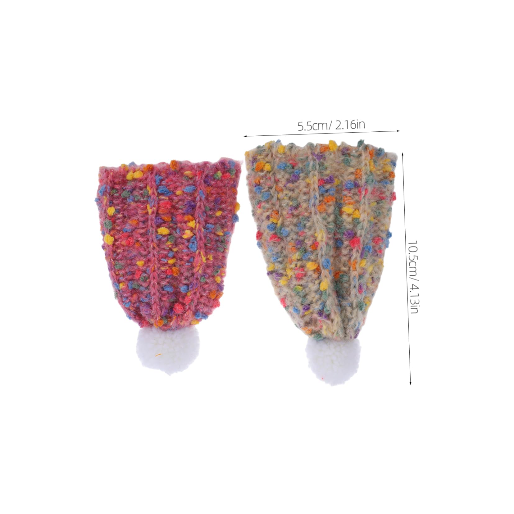 NUOBESTY Tiny Winter Hats for Crafts 2pcs Bear Doll Knitting Hat Woolen Toy DIY Decorations