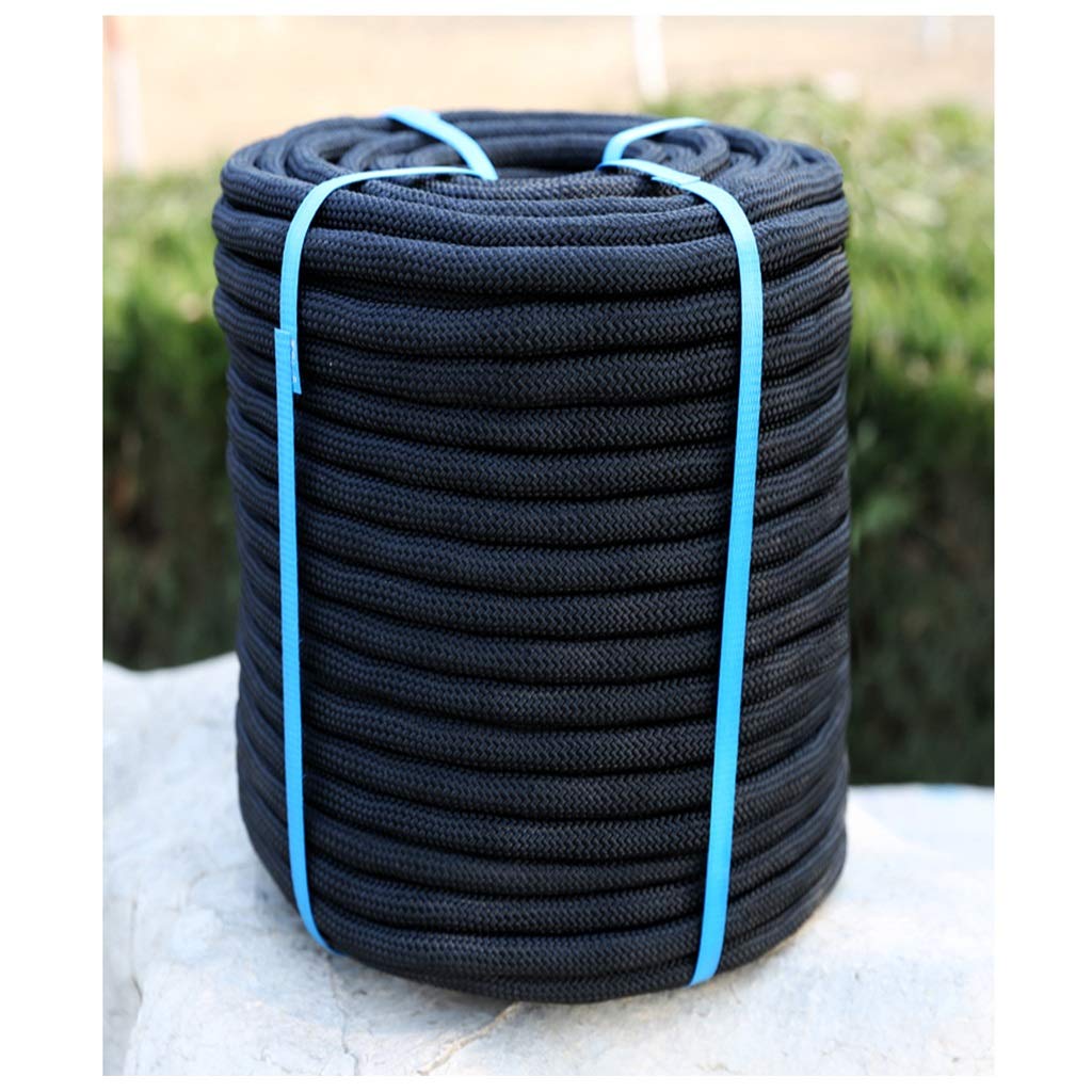 Cuerda Negro 10mm/12mm/14mm/16mm Cuerda De Nylon A Prueba De Fuego,Aire Libre Cuerda De Escalada Cuerda De Rappel,Cuerda Estática Que Salva Vidas,Cuerda De Aventura Rescate De Campamento