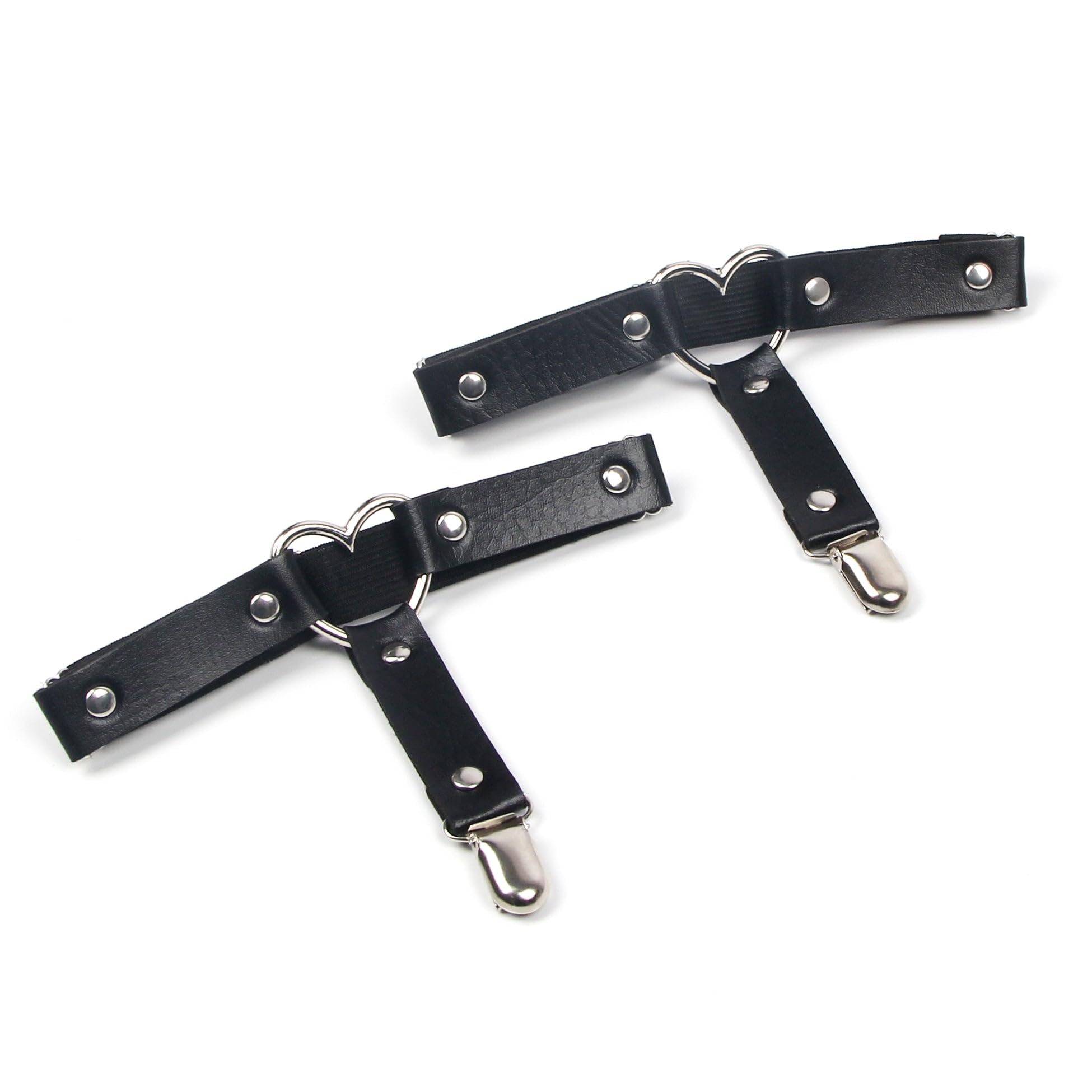 Leather Adjustable Stud Punk Leg Loop Garter Clip | One Size-image-11