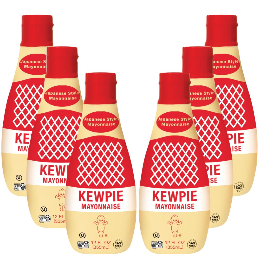 [KEWPIE] Squeeze Tube Mayonnaise, Rich, Bold, Umami Flavor, Certified Gluten Free, Kosher - 12 Ounces (6 Packs)