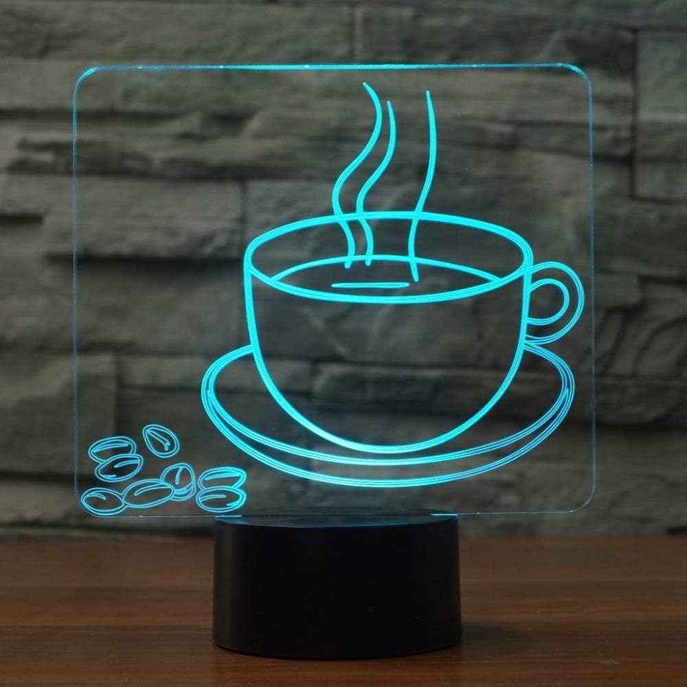 MOLLY HIESON 3D Coffee Cup Night Light Table Lamp Decor Table Desk