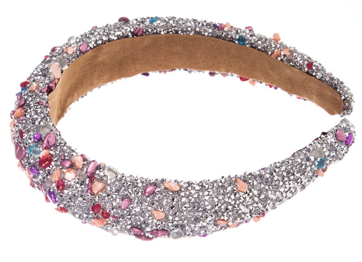 scicent Hairbands Women Rhinestone Padded Headband Baroque Crystal Embellished Hair Bands Colorful Beaded Head Band Fashion Hair Accessories for Girls 16623 - Image 4