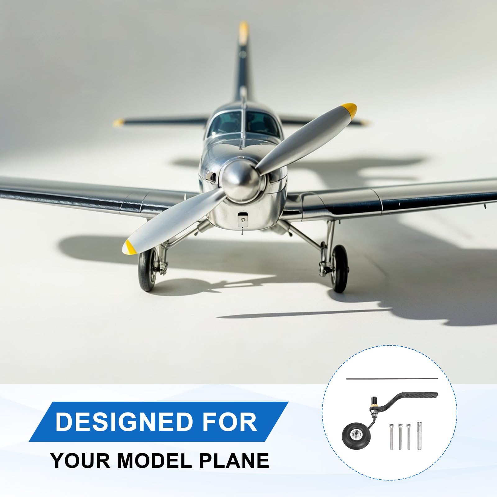 MECCANIXITY Ruedas de avión RC de 30 cc de 1.5 pulgadas OD RC con varilla de fibra de carbono, ruedas de esponja de poliuretano para aeronaves, kit de repuesto de espuma RC para modelo de avión, 1