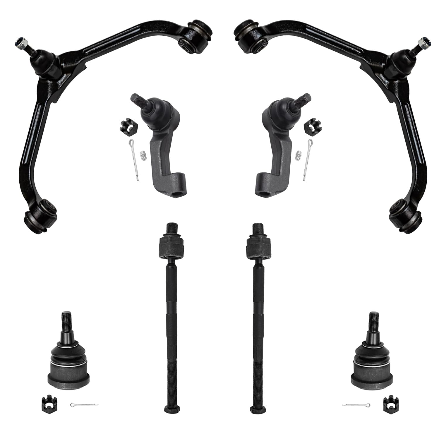 Detroit Axle - 8pc Front End Control Arms Kit for Jeep Liberty 2006 2007, 2