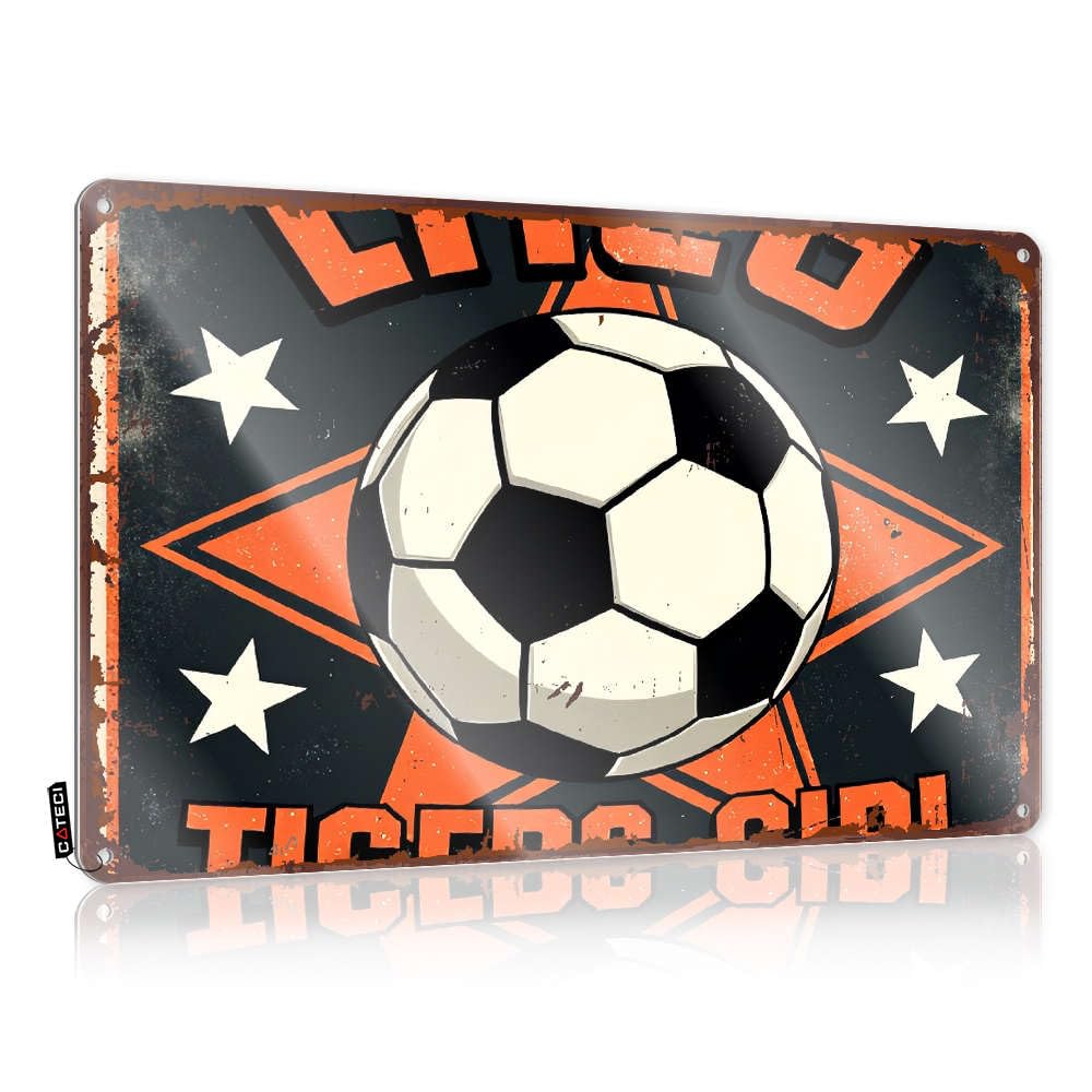 Vintage Soccer Ball Illustration With Stars. Americana Metal - Vintage Poster Personalized Hanging Wall Decor(30X40CM)