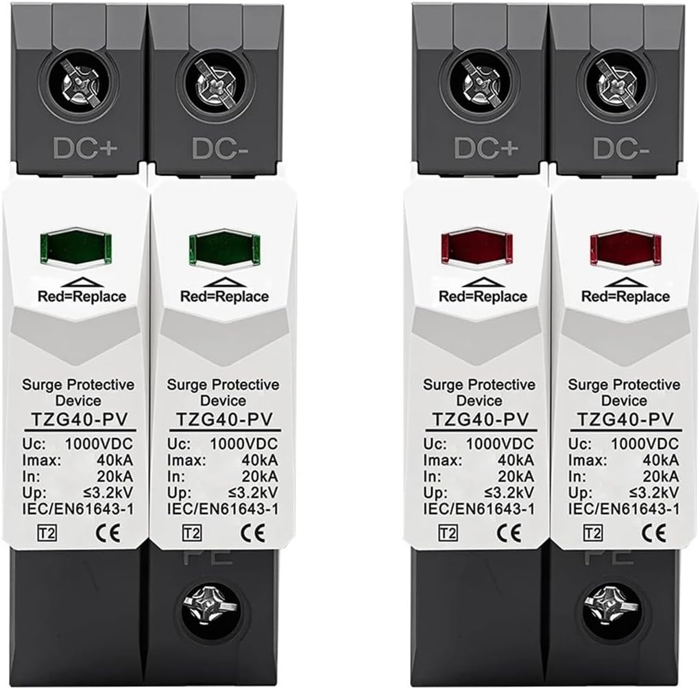 DC SPD 1000V 800V 600V 500V 20-40KA House Surge Protector Protective Low-Voltage Arrester Device Lightning Protection PV(DC 1000V)