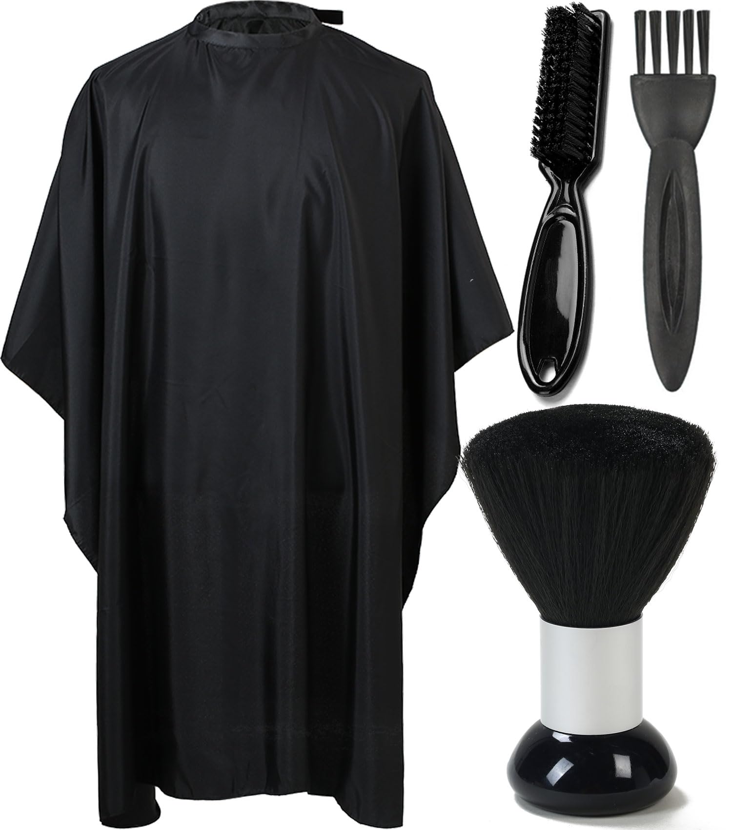 BorogoProfessional Hair Cutting Cape with Neck Duster Brush, Adjustable Salon Closure Barber Cape Hair Cutting Accessories