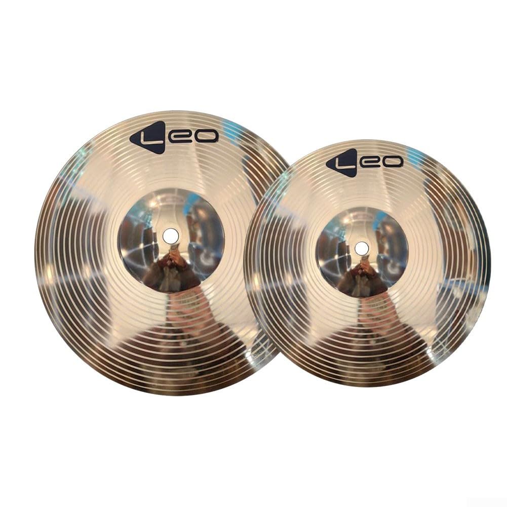 Professionelle Performance Schlagzeug-Becken 8 und 10 Percussion Splash Crash Hi Hat Schlagzeug-Becken Messing Splash Becken Musikinstrument für Schlagzeug Set (25,4 cm)