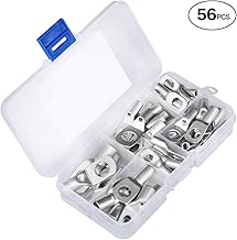 ELECFUN 56pcs 8-4 AWG Heavy Duty Wire Lugs Tinned Copper Battery Cable Ends Tubular Ring Terminal Connectors with Sight Hole - coolthings.us