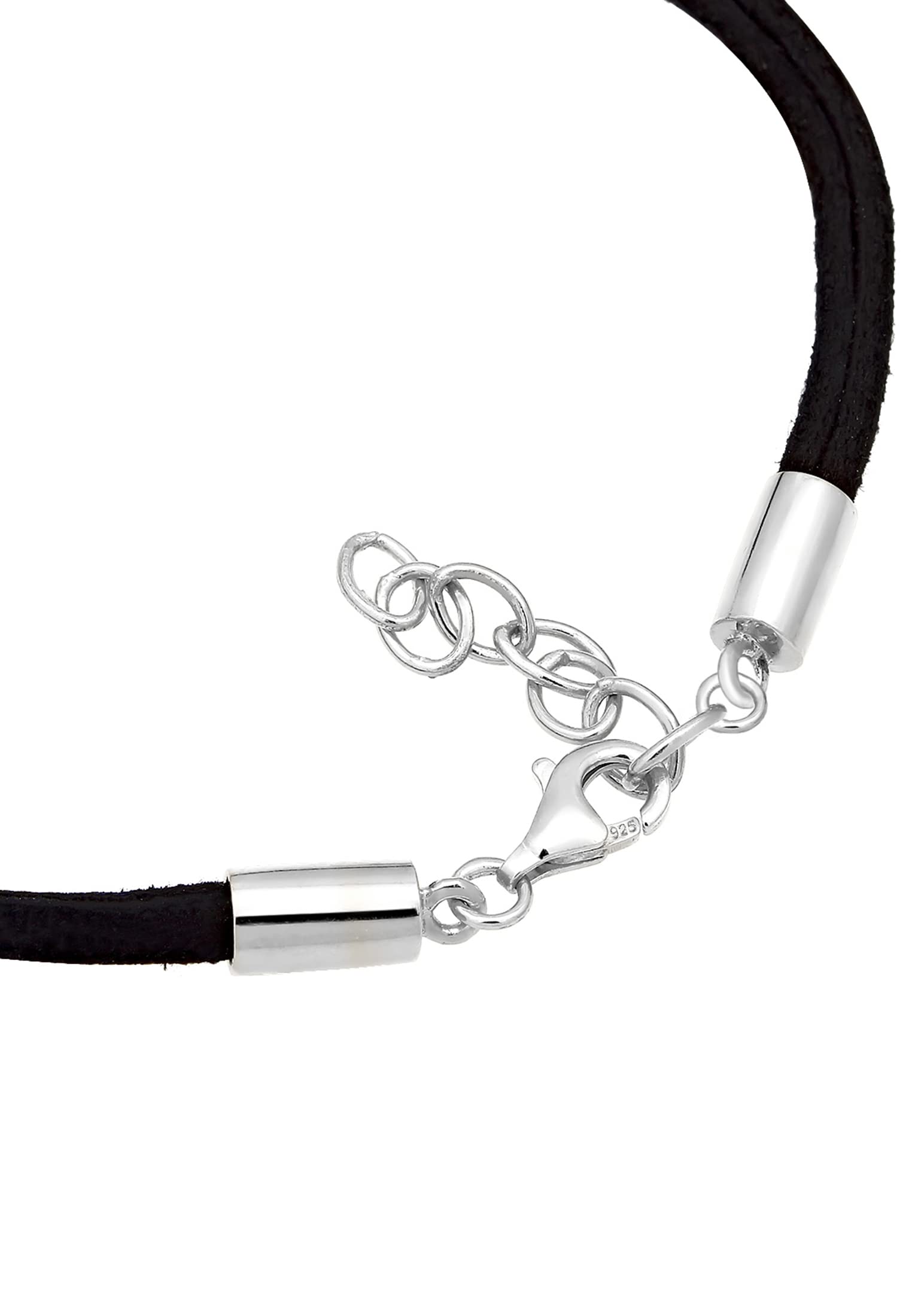 Elli Armband Kreis Geo Velour Leder Optik Trend 925 Silber