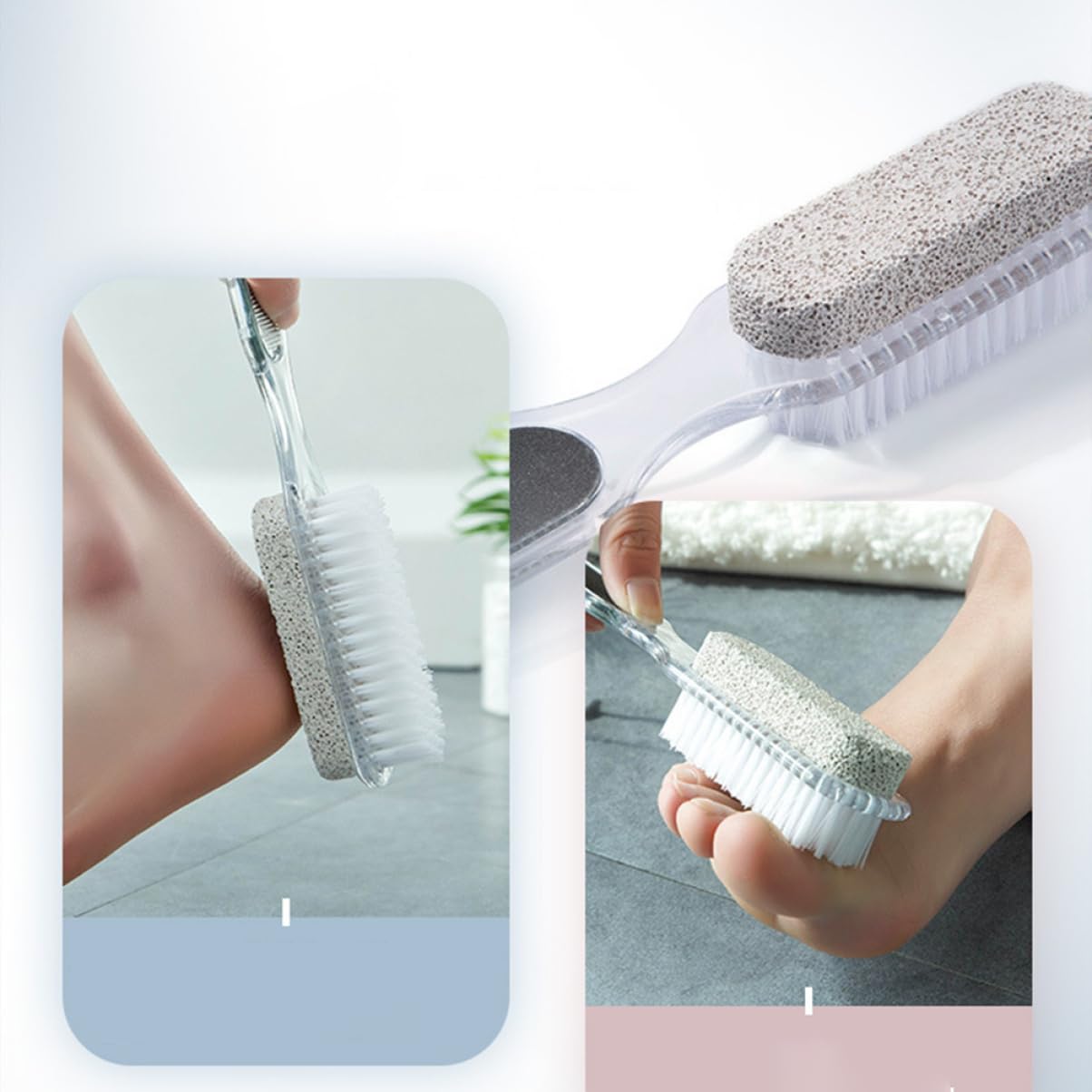 Raspador de Pies de Plástico, Piedra Pómez y Acero | Lima de Uñas Integrada, Kit Cuidado Pies, Uso en Casa y Experiencia Tipo Spa