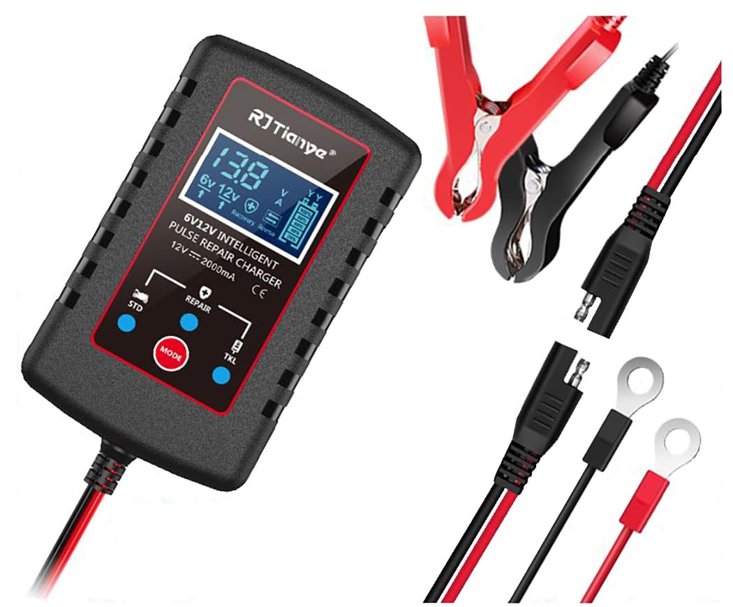 DAGA Automatic Battery Charger Trickle 6V 12V 2 Amp for Car, SUV, Trucks, and More