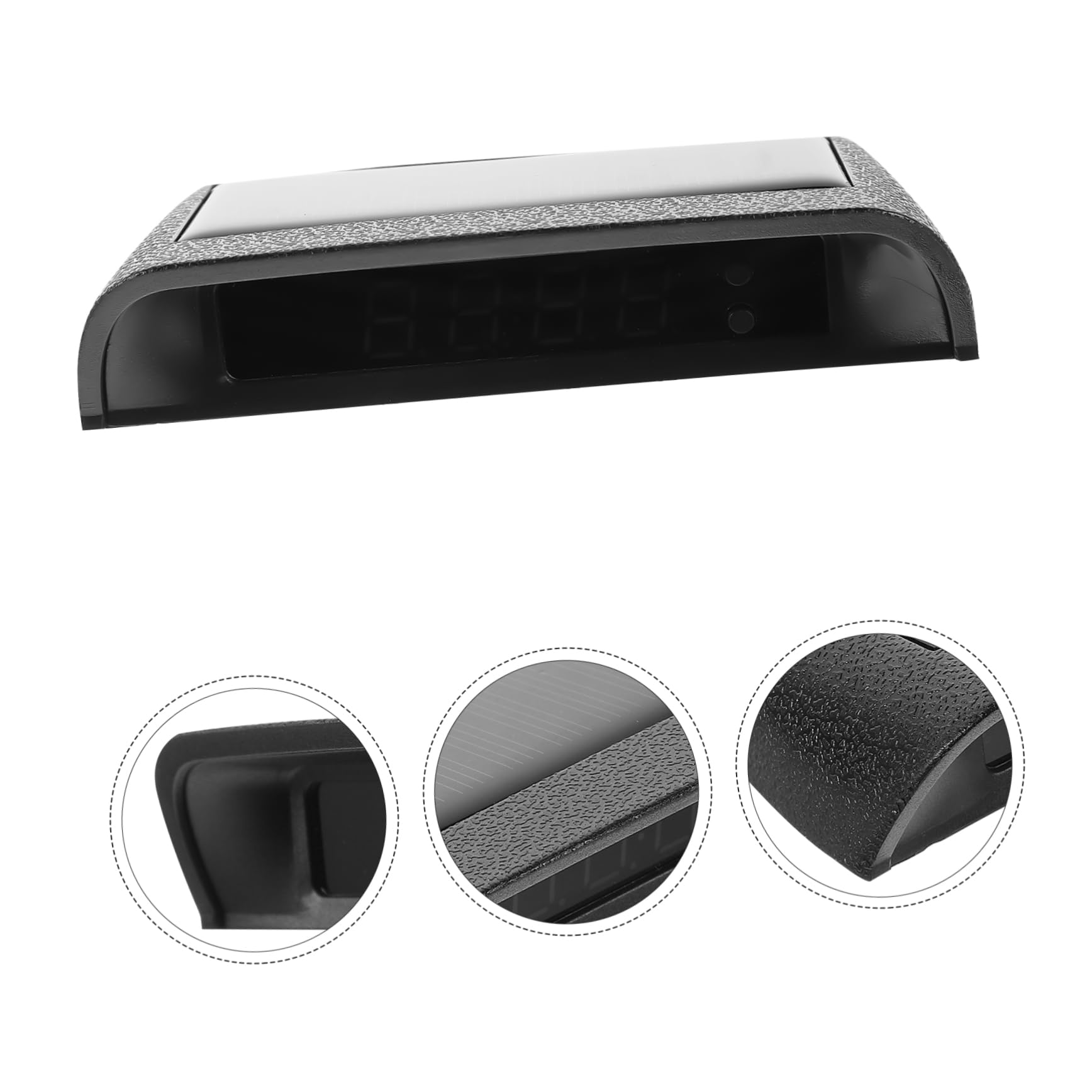 GLEAVI Reloj de Coche Termómetro Digital, Alta Precisión, Pantalla Luminosa, para Salpicadero, Accesorio Interior Abs Negro,