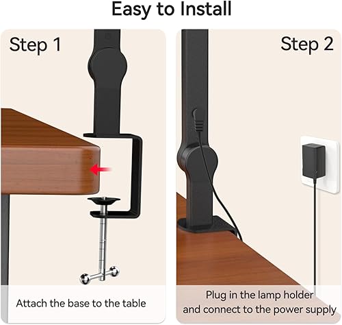 Miniatura 8 de Lámpara de escritorio LED Architect con abrazadera, luz de brazo oscilante ajustable ultra brillante de 24 W para oficina en casa, lámpara de