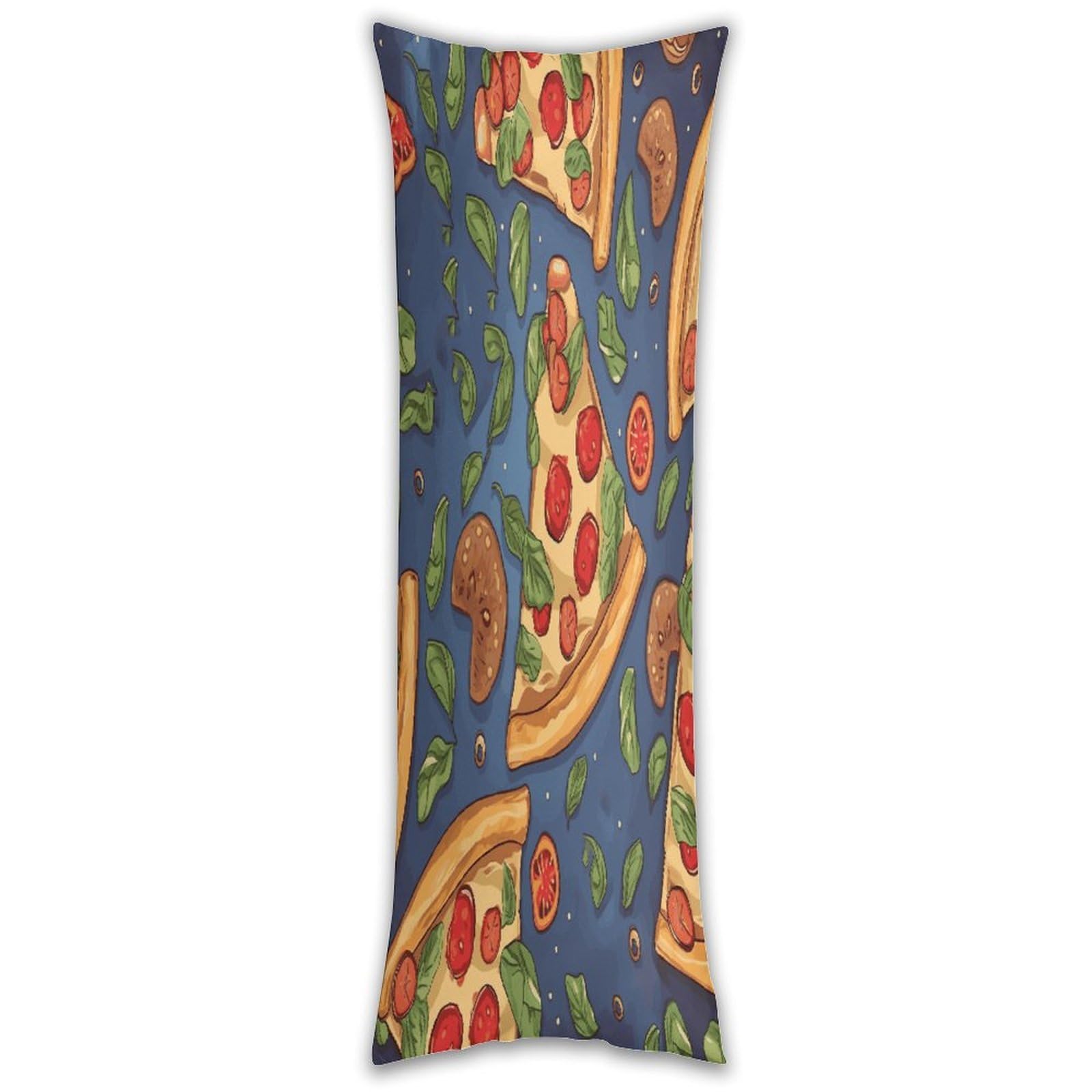 Pizza Long Pillow Case with Zipper Ultra Soft Microfiber Long Pillow Cover Breathable Body Pillow Protector Soft Wrinkle Pillowcase for Bed Sofa Bedroom 53 X 19 in