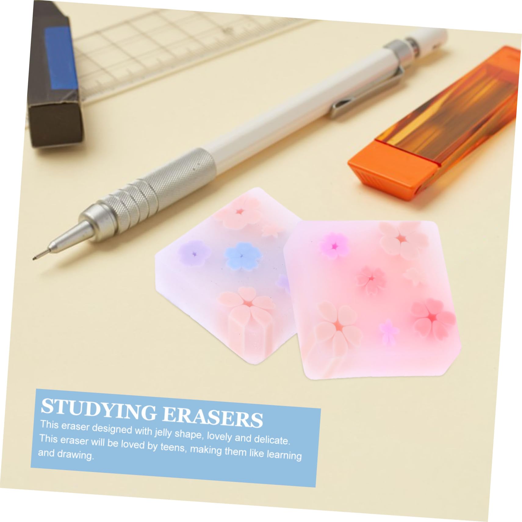 Uonlytech 3 Ensembles Gomme À Gelée Mignon Gommes en Caoutchouc Enfants École Crayon Art Eraser Créatif Gommes pour Les Filles Gomme Électrique Professionnelle Gamme TPR 32 Pièces * 3