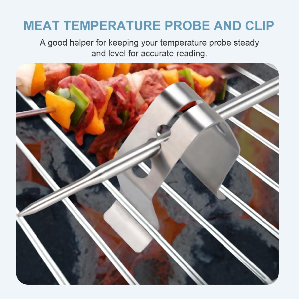 Abaodam 1Set BBQ Probe Clip Holder Durable Cooking Clip for Grill Temperature Probes Easy to Clean Kitchen Accessory for Barbecue and Grilling Flexible and Portable Design