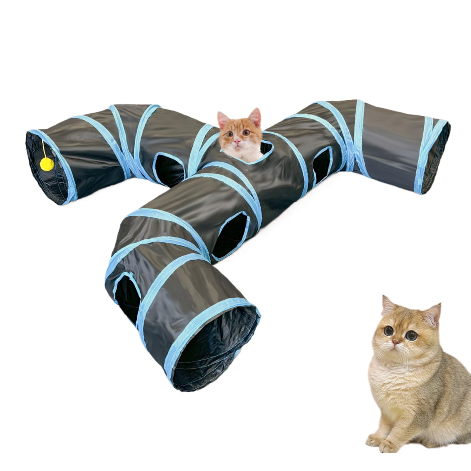 para Gatos – Interactivo de Piel de Gato, Tubo de Juego Plegable, de Actividad para Gatitos, Cachorros, Conejos, Interior y Exterior, enriquecedores Accesorios de Juego