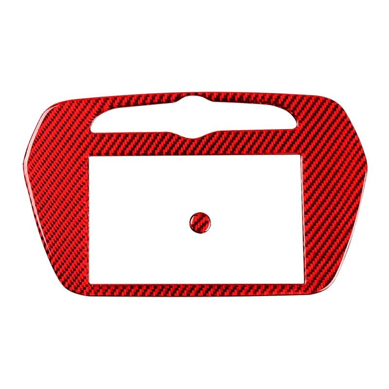 Car Central Navigation Interior Decoration Frame Sticker Trim Cover for Chevrolet for Camaro 2017-2022 OOPUHKSY(Red Carbon Fiber)
