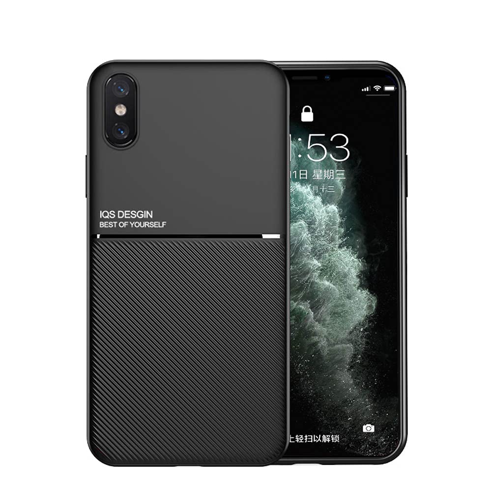 Kepuch Mowen Case for iPhone Xs Max - Cover Bumper Built-in Metal Plate for iPhone Xs Max - Black