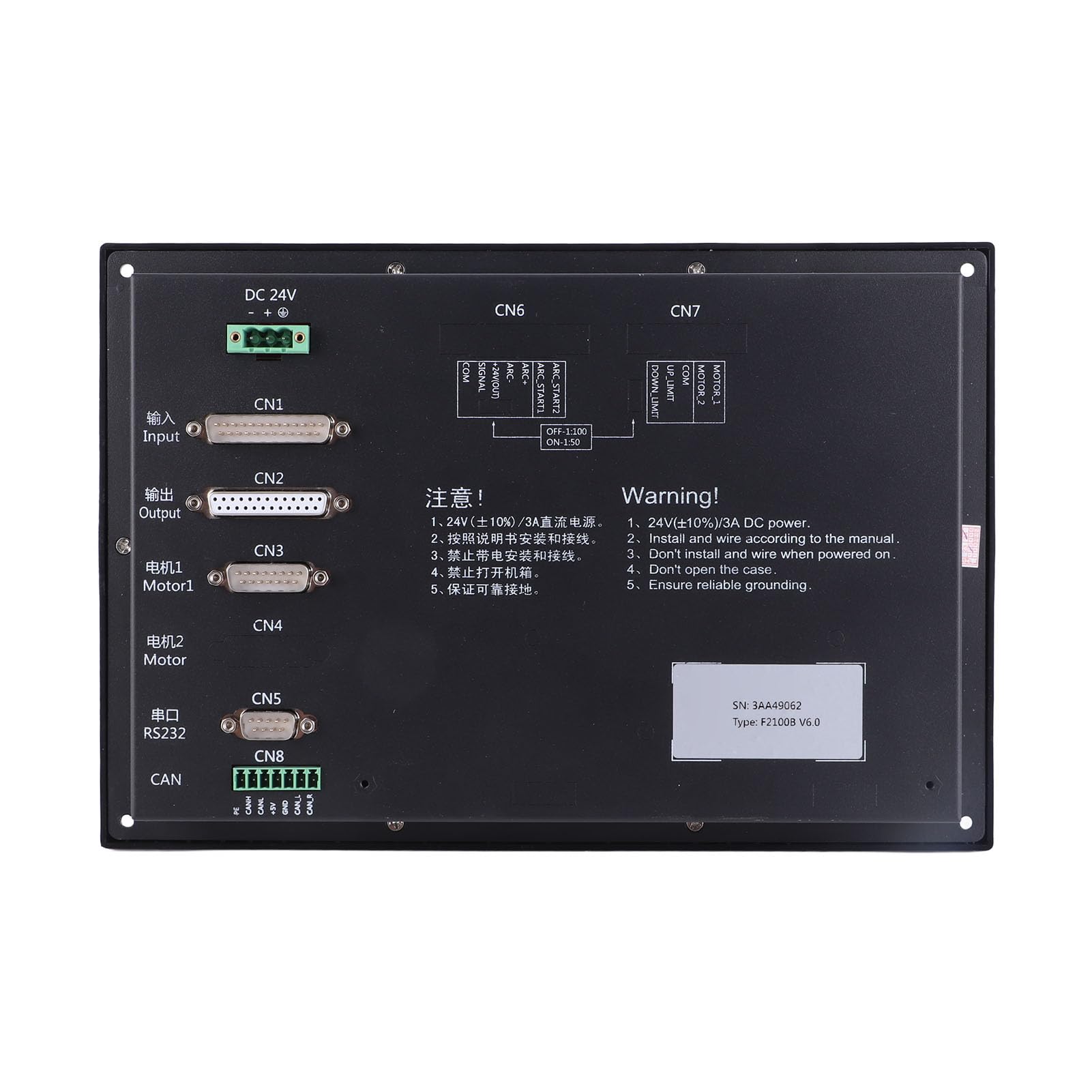 Bewinner F2100B Controller CNC a 2 Assi per Macchina da Taglio Al e Ossitaglio, Display LCD HD da 7 Pollici, Precisione ± 0,001 Mm, 24 V CC, 200 KHz, Funzionamento Semplice