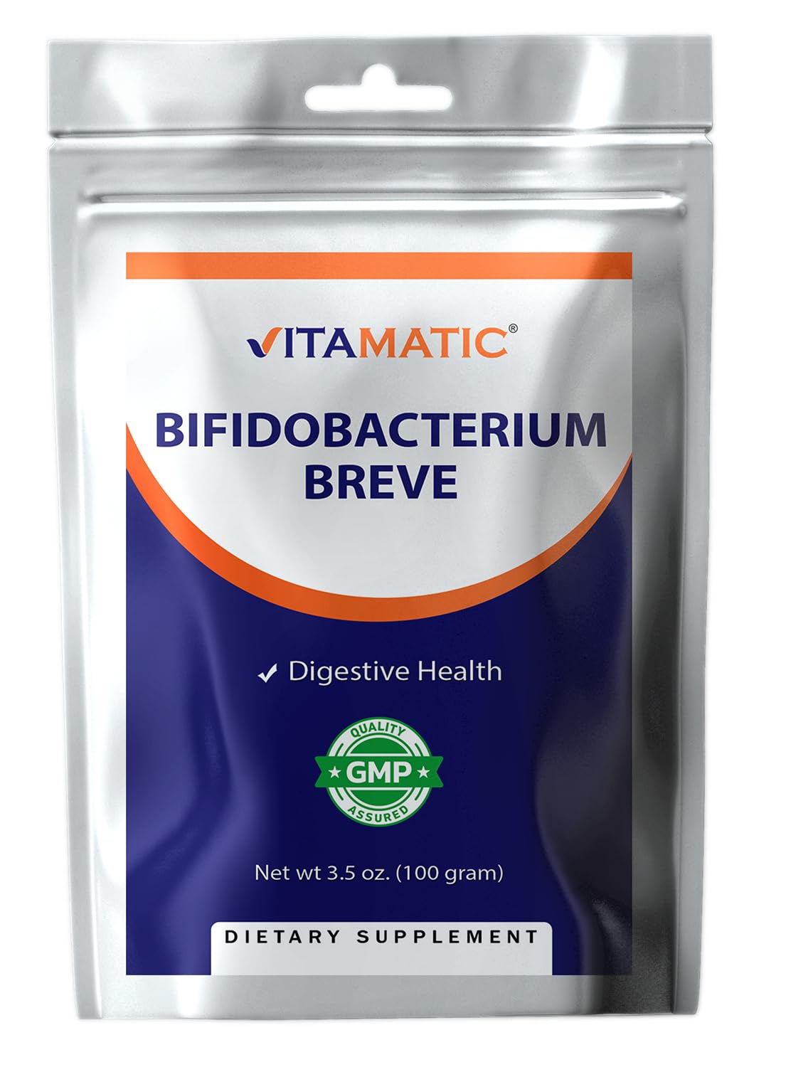 Vitamatic Bifidobacterium Breve Probiotic Powder - Digestive Health Support - 100 Gram (3.5 OZ) - 100 Servings