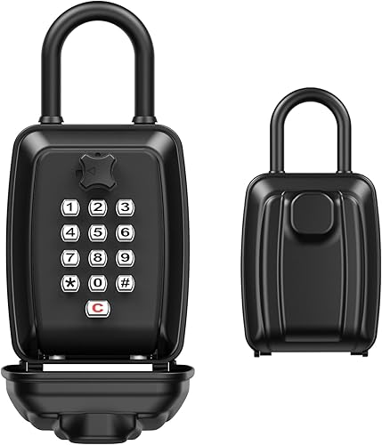 AMIR Caja de bloqueo de llave, caja de bloqueo de combinaciĂłn de botĂłn para llaves al aire libre, caja de seguridad para llaves de casa con cĂłdigo AMIR Caja de bloqueo de llave, caja de bloqueo de combinaciĂłn de botĂłn para llaves al aire libre, caja de seguridad para llaves de casa con cĂłdigo