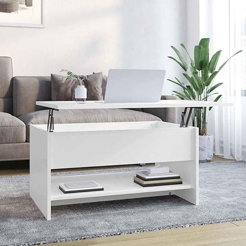 Miniatura 13 de Coffee Table Sonoma Oak Engineered Wood 19.7 x 31.5 x 15.7 in Adjustable Height for Living Room Center Mesa de Centro Storage Shelf