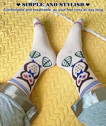 Image of IIG Cute Warm Wool Socks for Women Super Cozy Thick Crew Winter Socks Gifts, 5 Pairs