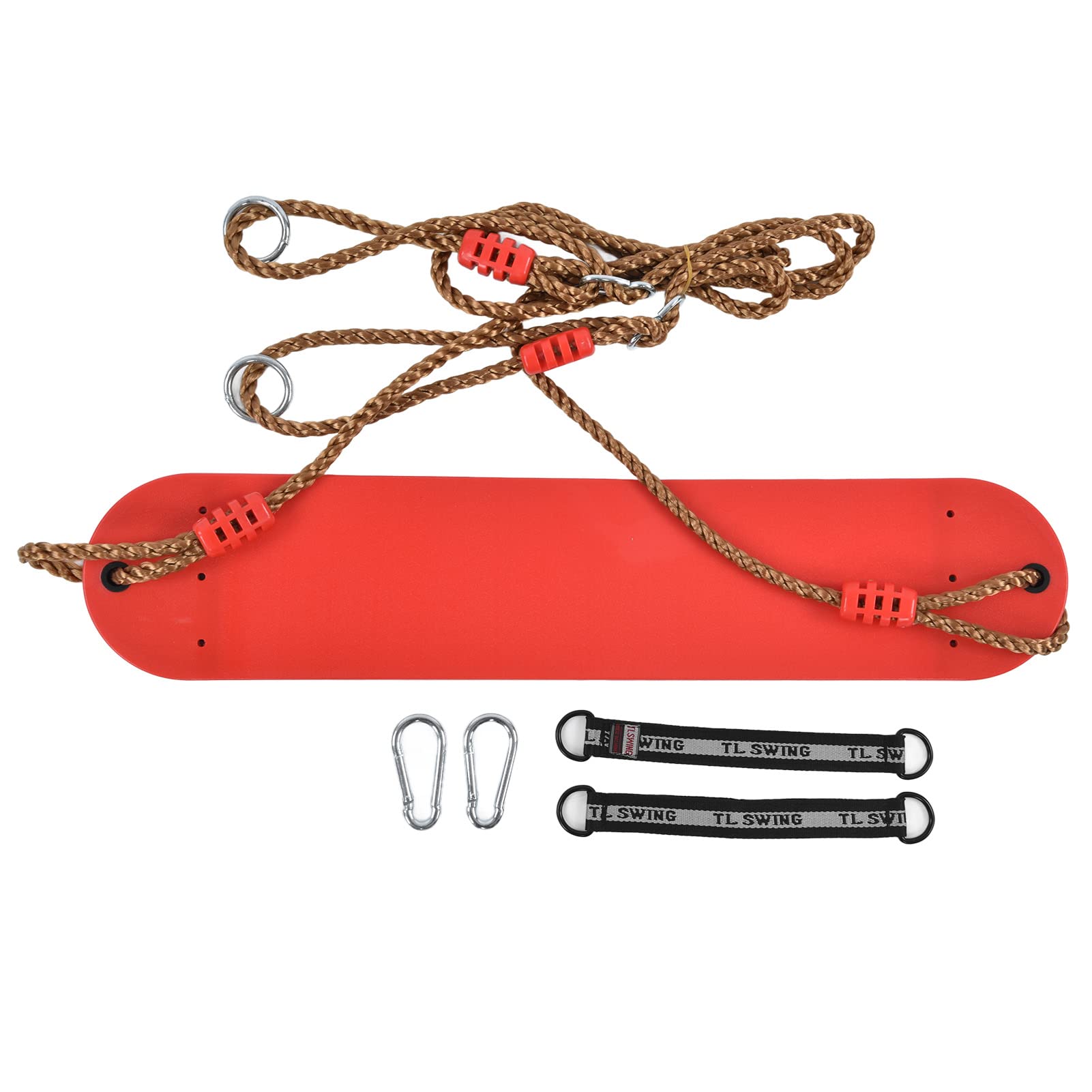 Columpios Asiento EVA Tablero Suave Rojo Cuerda Ajustable Kit de Accesorios para Patio de Juegos para niños Columpio al Aire Libre, Aprox.66,5 x 14 cm 26,2 x 5,5