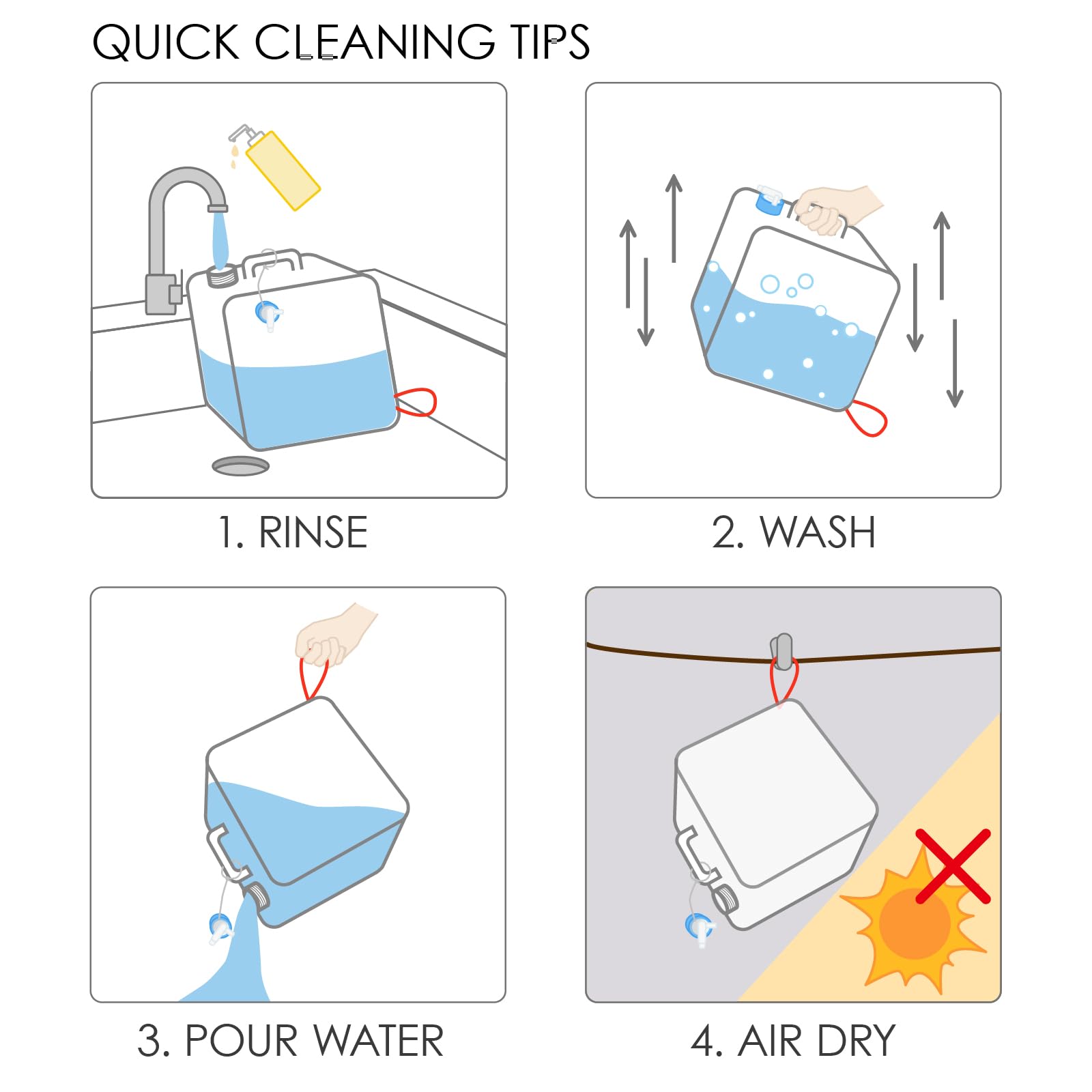 Carafe à eau pliable, 12 x 9 litres, sans BPA, avec robinet, pour camping, randonnée, sac à dos en plein air et urgence, kits de survie portables pliables