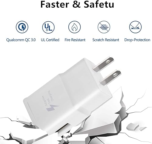 Miniatura 2 de Kit de cargador rápido adaptable con cable USB tipo C [5 pies] Bloque de cargador de pared de carga rápida compatible con Samsung Galaxy S21/S21