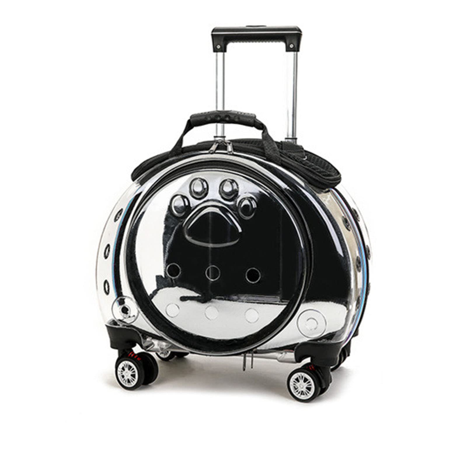 Airline Approved Cat Carrier Backpack with Wheels - Pink Clear Pet Backpack for Travel, Hiking & Outdoor - Ideal for Cats & Puppies