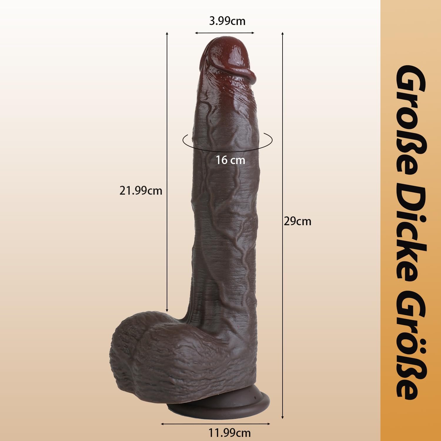 Feelip 29 cm Dildo Realistico Sex Toys per Donna, Dildo Nero Pene Finto per Donne con Doppio Silicone Liquido e Forte Ventosa Sexytoysys Uomo Donna Anale XXL Plug Analesex per Coppie Uomo Sex Toy
