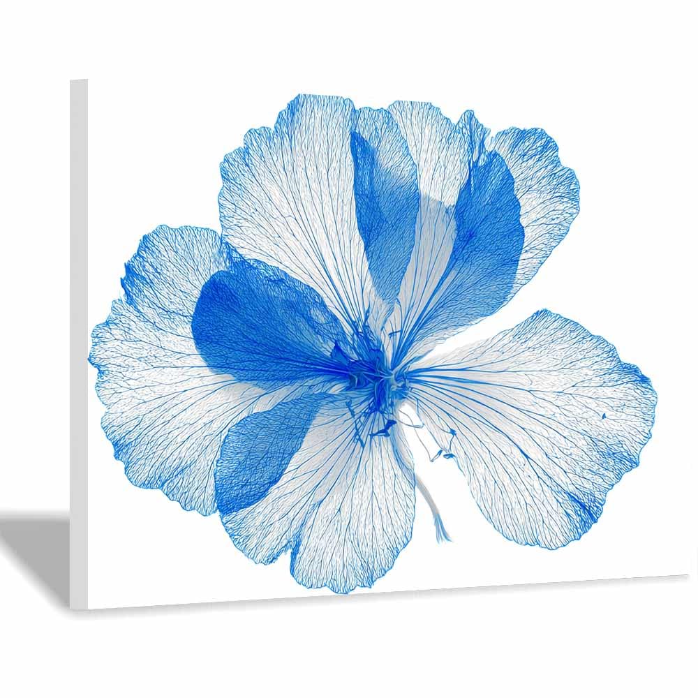 ZAMAEIU Landscape Wall Art Line-drawn bloomss Modern Canvas Print On Artwork, Suitable for living room, bedroom, for Kids Room Decoretc.(blue)-60x90cm Framed