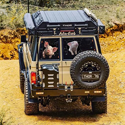 3D Pig Sticker Custom Car Window Car Sticker Clings Decal Pet Funny Piggy Lover Sticker Crack Car Sticker ​Glass ​Fridge Stickers Shih Tzu Car Decals (2Pack K) #TOP3