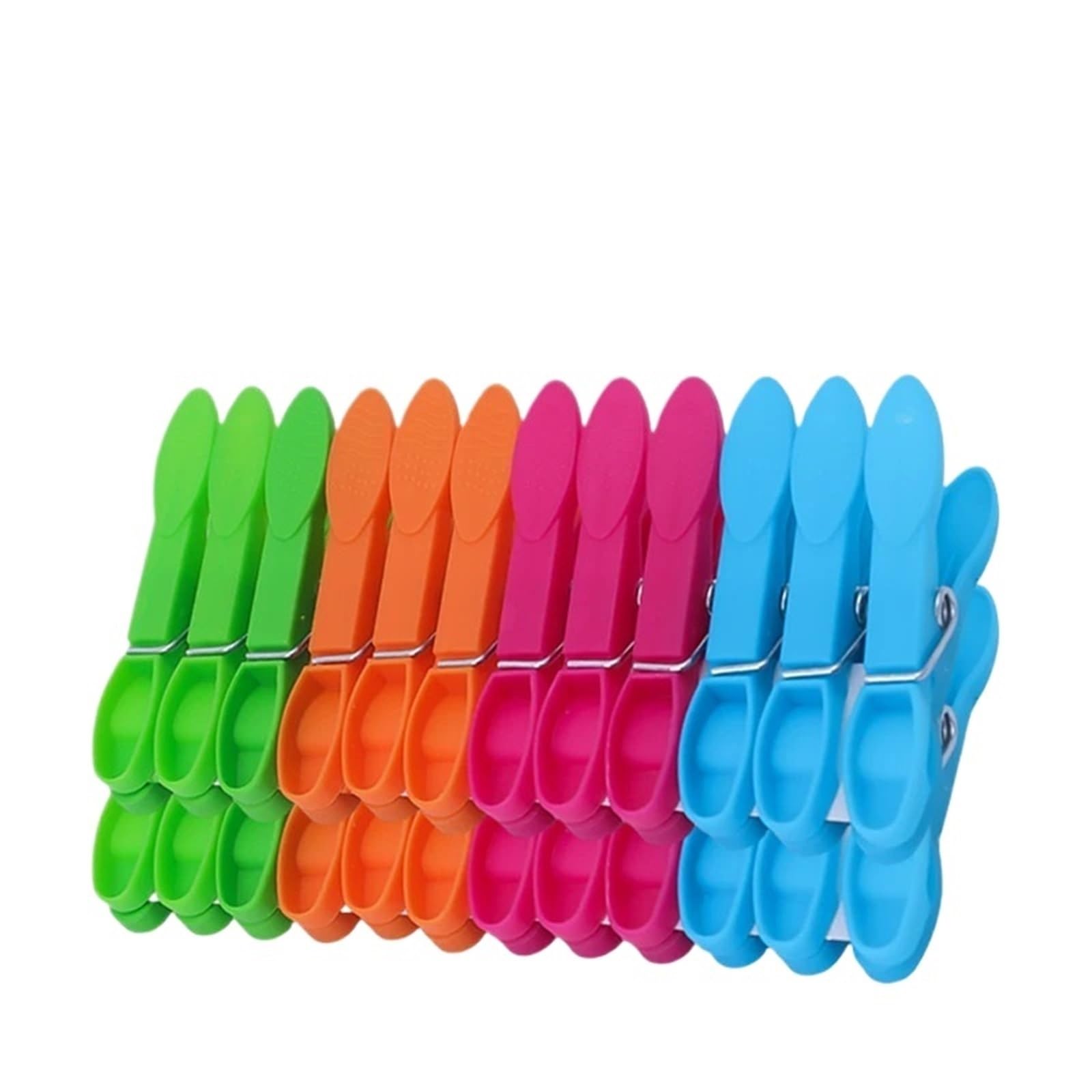 Clothespins Portable Colorful Plastic Clothespins Pegs Windproof Laundry Clothes Socks Underwear Towel Hanging Peg Package Clips(24PCS)