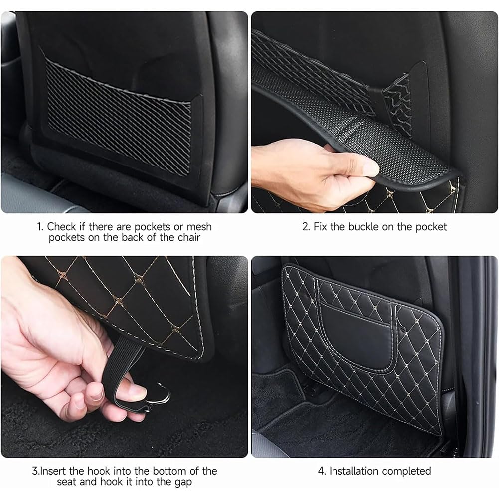 Anti Kick Pad per Sedile Posteriore Auto per FO-rd Fiesta Sedan, Pelle Anti-Calcio Schienale Protettori di Seggiolini Anti Sporco Accessori,B