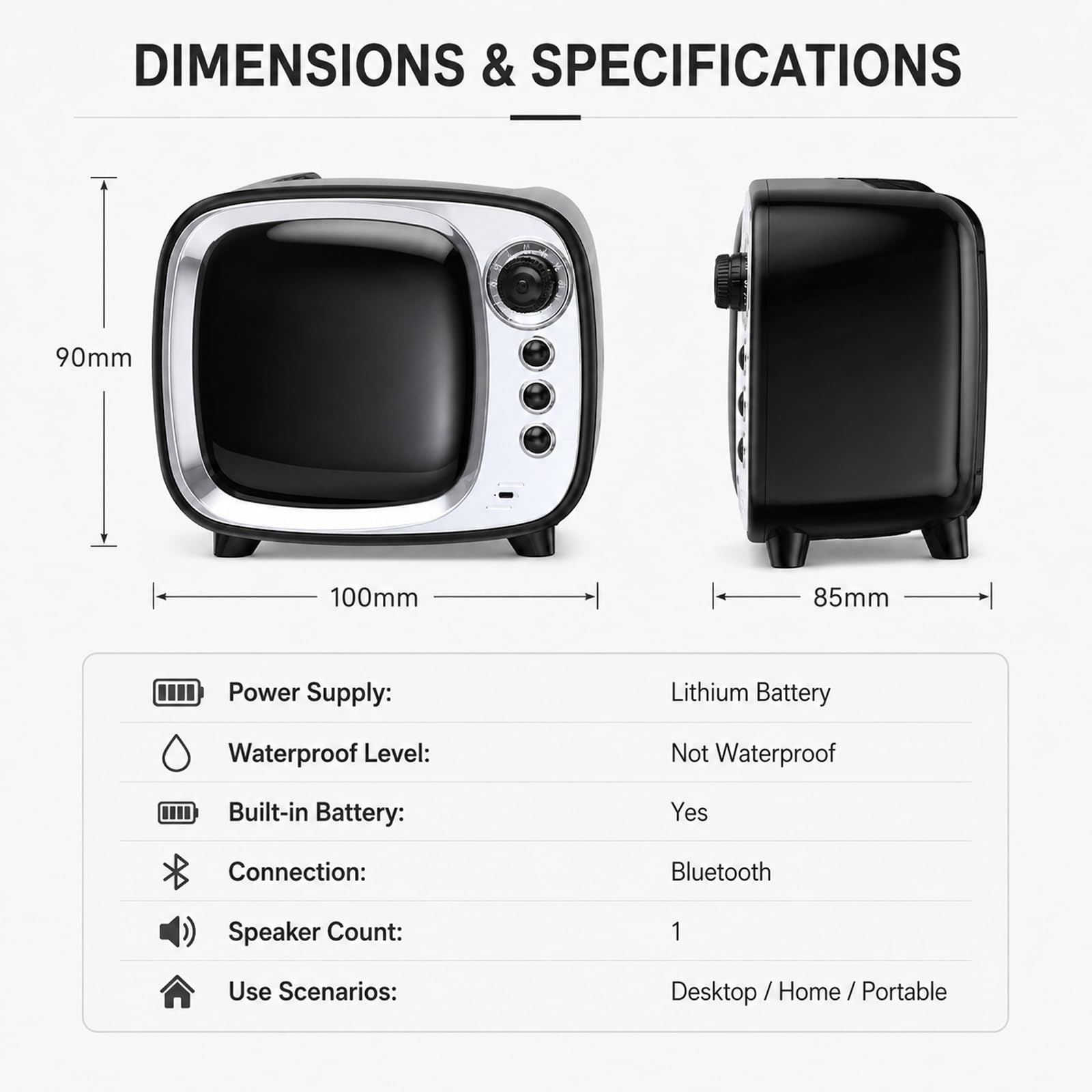 Generisch Cassa Bluetooth Retro con Sveglia Intelligente, Altoparlante Wireless Vintage con Display di Testi e Meteo, Suono HiFi, Regali Uomo Tech Oggetti Particolari(Green)