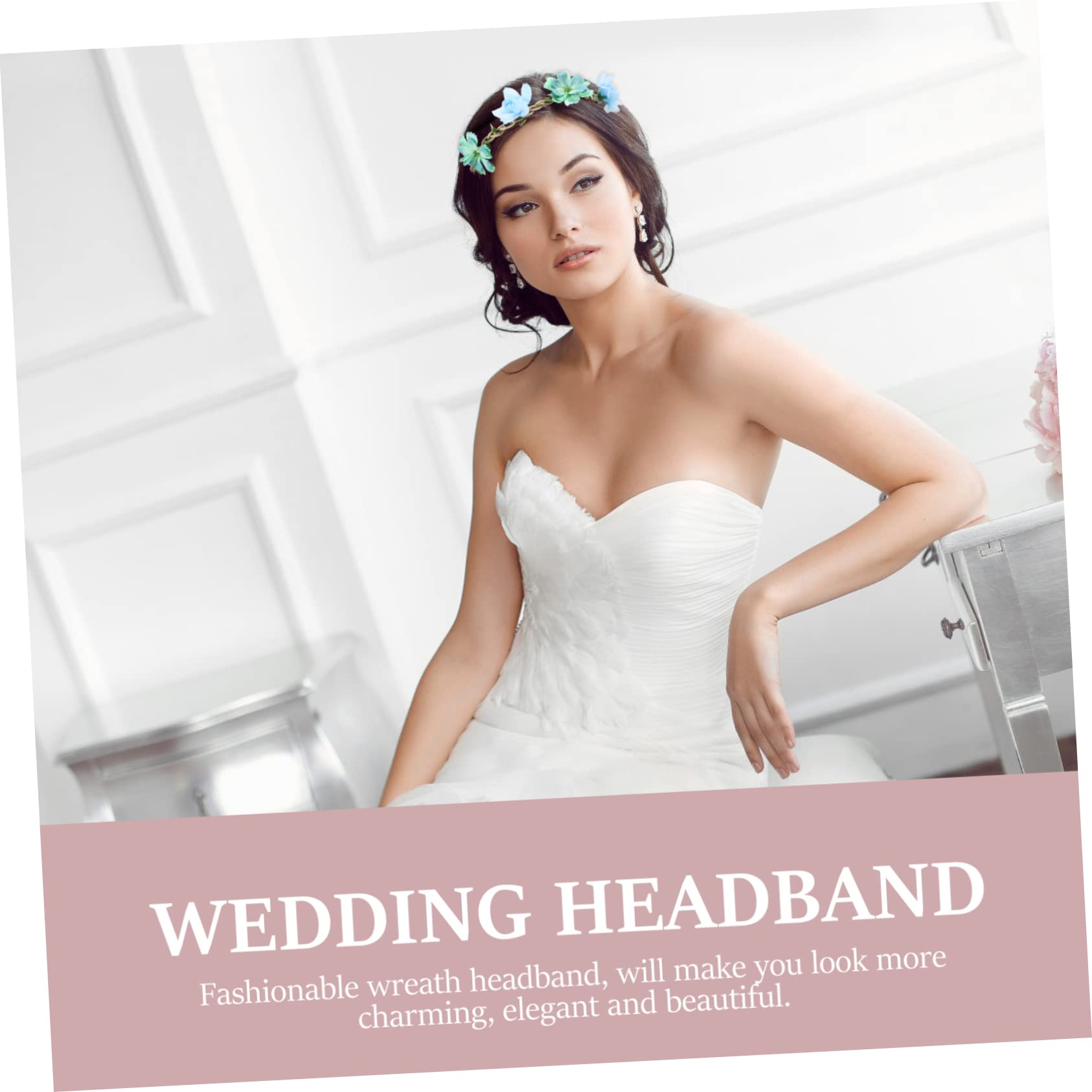 Stk Brautkranz Stirnband wedding hair accessories Girlanden zur Dekoration Braut Stirnband Blumen- Diademe für Mädchen Blumenstirnband Blumenkrone für Mädchen elastische Kordel