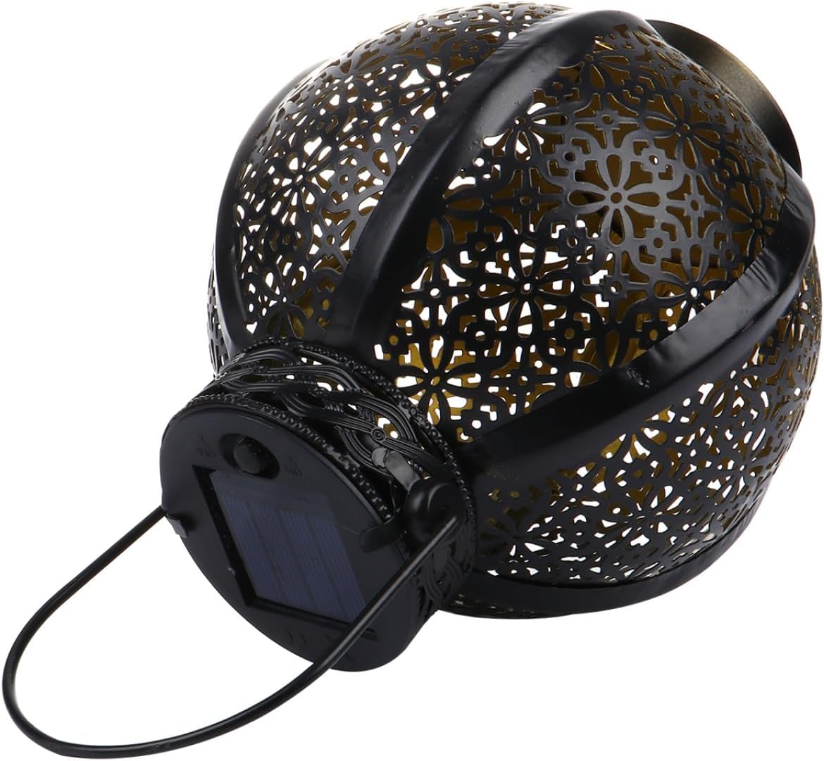 Gadpiparty 2pcs Solar Garden Lights Led Outdoor Lanterns Decorative Iron Solar Lanterns for Patio Garden Decor Weatherproof Warm